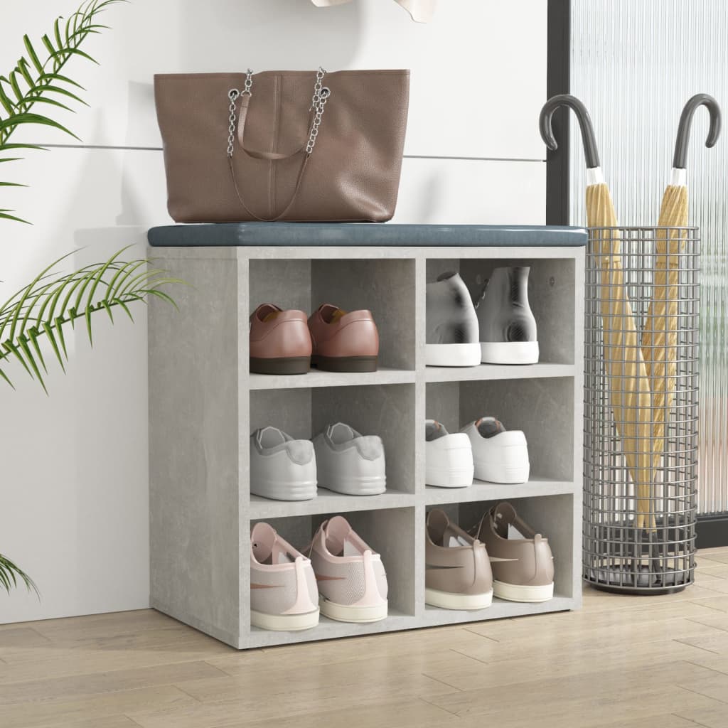 Shoe Rack Concrete Grey 52.5 x 30 x 50 cm