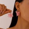 Super Fairy Sweet Acrylic C-shaped Flower Silver Needle Earrings Fresh Petals Personality Niche High-end Earrings 