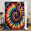 Vibrant Spiral Abstract Design Blanket Patterned Flannel Blanket Perfect for the Bedroom Living Room, Sofa, or a Little Nap