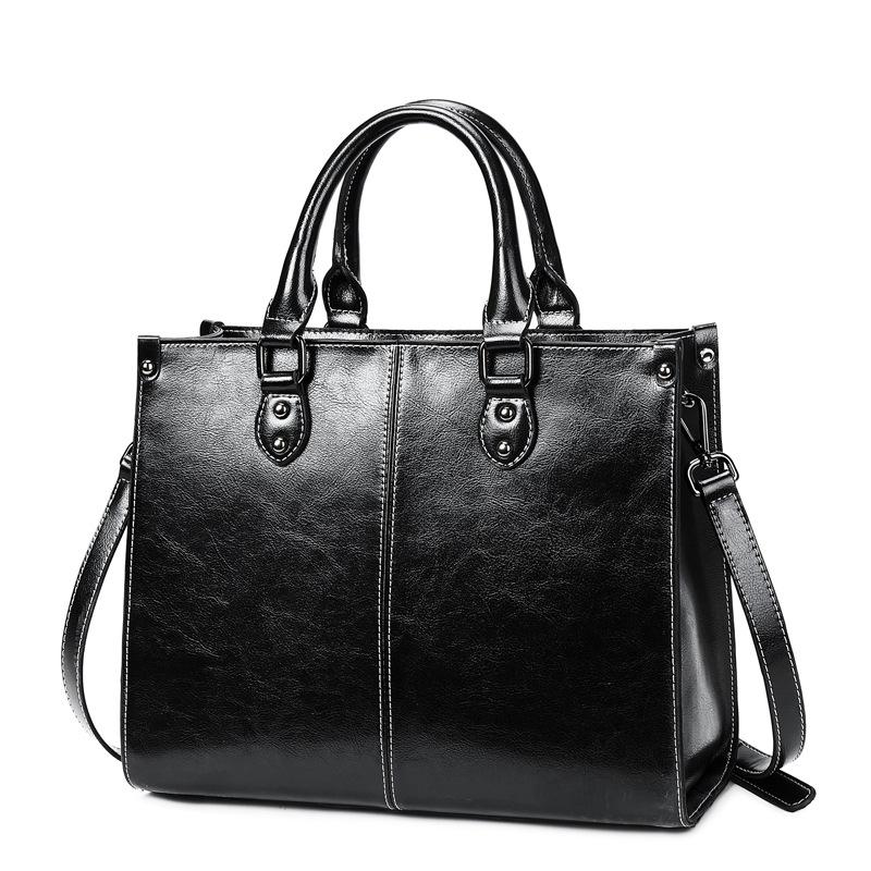 Borsa a tracolla da donna in vera pelle di grande capacità - Borsa versatile per il tempo libero e il lavoro