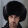 Russian Leather Bomber Men Winter Earmuffs Trapper Earflap Cap Man Real Raccoon Fur Black Fox Hats