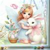 1 Sheet Cute Rabbit Egg Decals Easter Stickers Angel Rabbit Showcase Entrance Glass Electrostatic Patch Easter Party Decoration