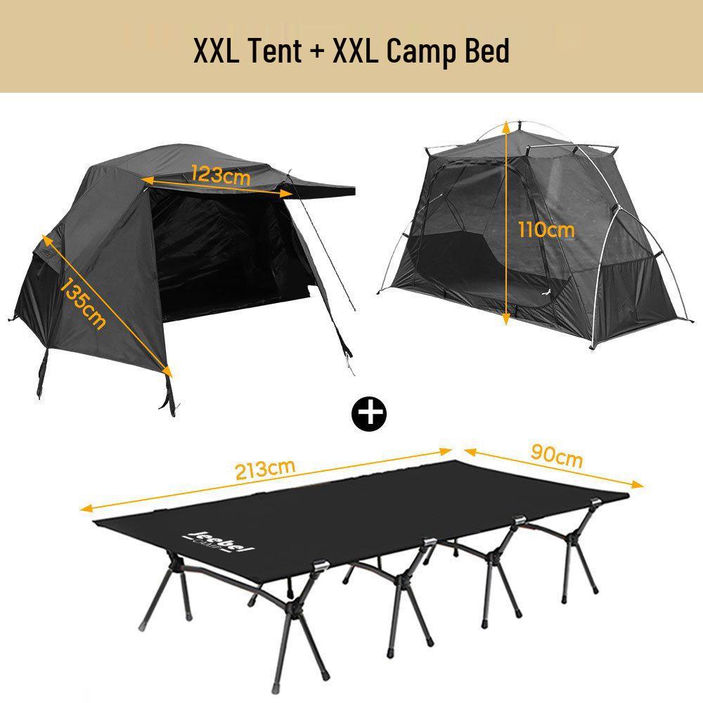 Extra Long 4-Legged Portable Camping Bed