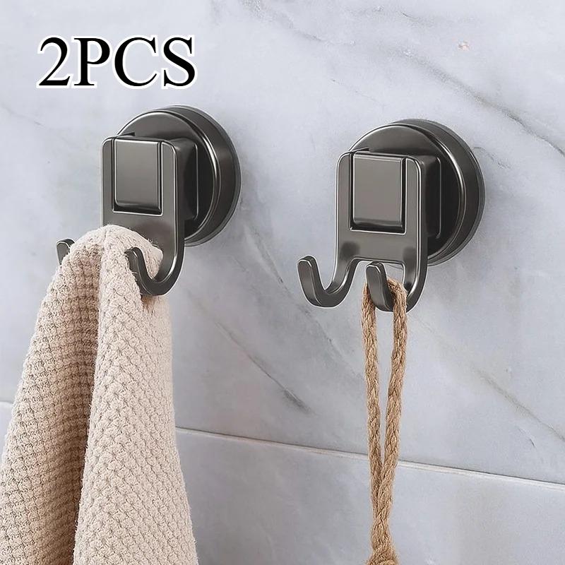 No Drilling Suction Cup Wall Hooks, Removable Reusable Design, Perfect for Bathroom Kitchen Door and Glass Surface Storage