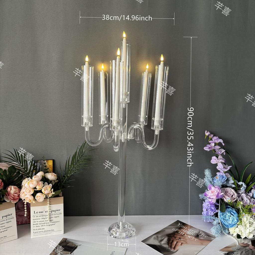 Transparent Acrylic Candle Holder for Birthdays, Weddings, and Banquet Decorations