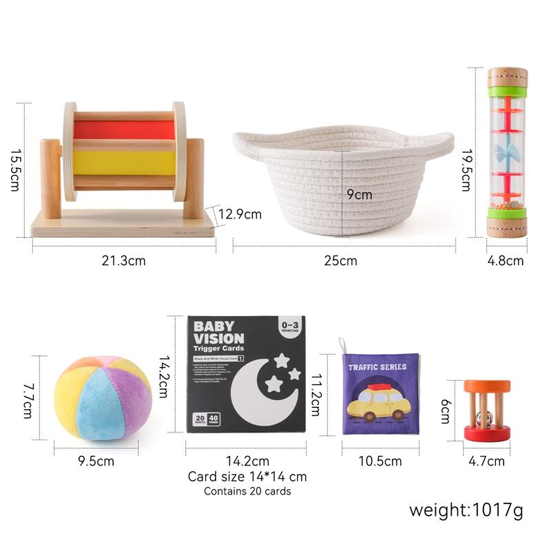 

Baby Montessori Toy Set 0-12 Months Vision Stimulation Cards Black and White Contrast Card Baby Learning Cognitive Kit Baby Gift