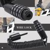 Rubonarie Bicycle Wire Lock, 4-Digit Combination, 150cm, Lightweight, with Key (Black)