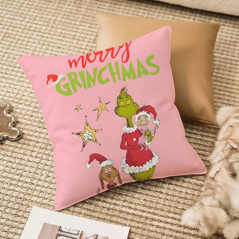 Jul av G-Grinch-M Kuddfodral Silkeslen Kort Plysch Med Osynlig Dragkedja Dammtätt Soffkuddöverdrag