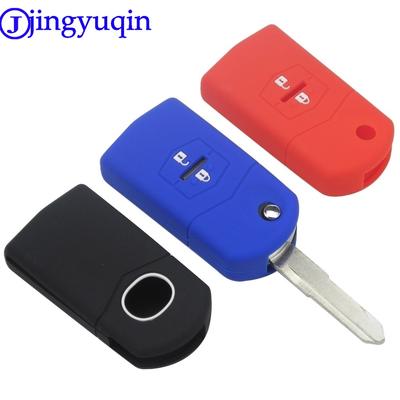 Jingyuqin Remote 2 Buttons Folding Flid Car Key Cover Case For Mazda 2 3 5 6 8 CX 5 CX-5 CX-7 CX-9 MX-5 ATENZA Axela Silicone