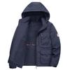 Men's Autumn/Winter Outerwear: Thickened, Warm, and Casual Jacket , Fleece-Lined Cotton Coat for Middle-Aged Men