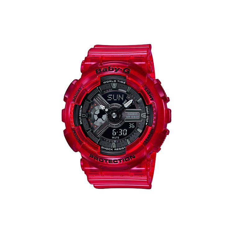 CASIO Women s BABY-G Black Watch BA-110CR-4A BA-110CR-4A Red Strap