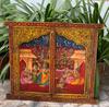 Hand-Painted Indian Jharokha: Royal Wooden Window Wall Art