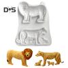3 stilar Fondantform Flexibel Slitstark Elefant Lejon Giraffe Kexform
