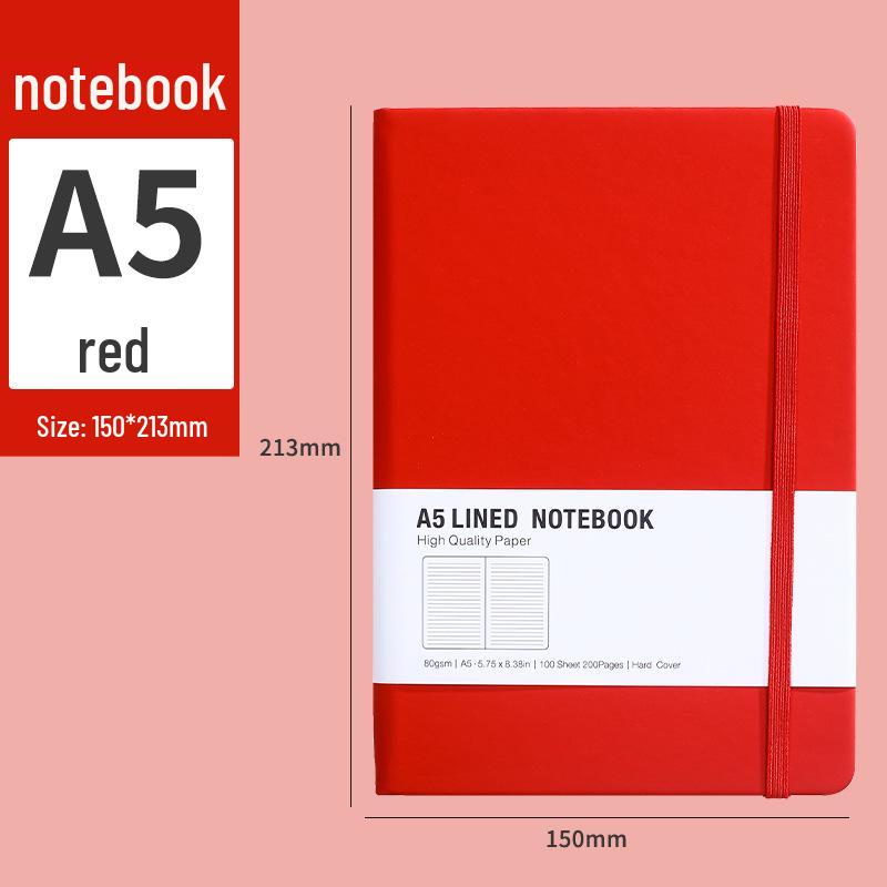 Custom Wine Red Thick Strap Notebook for Business Meetings with Logo Printing A5