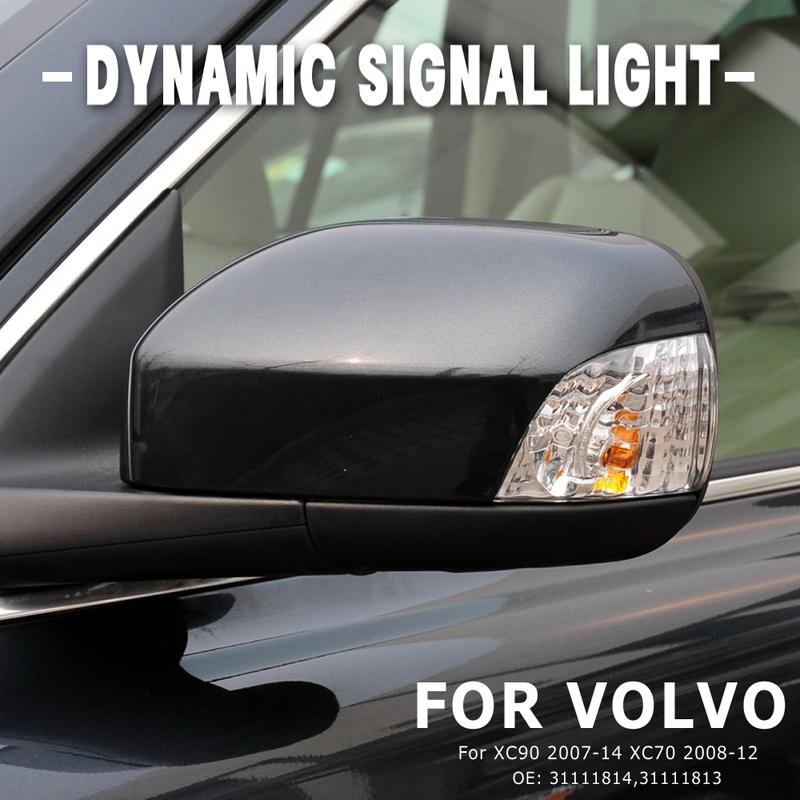 2Pcs LED Dynamic Turn Signal Light Rearview Side Wing Mirror Lamp For Volvo XC70 2008-2012 XC90 2007-2014 Car Accessories