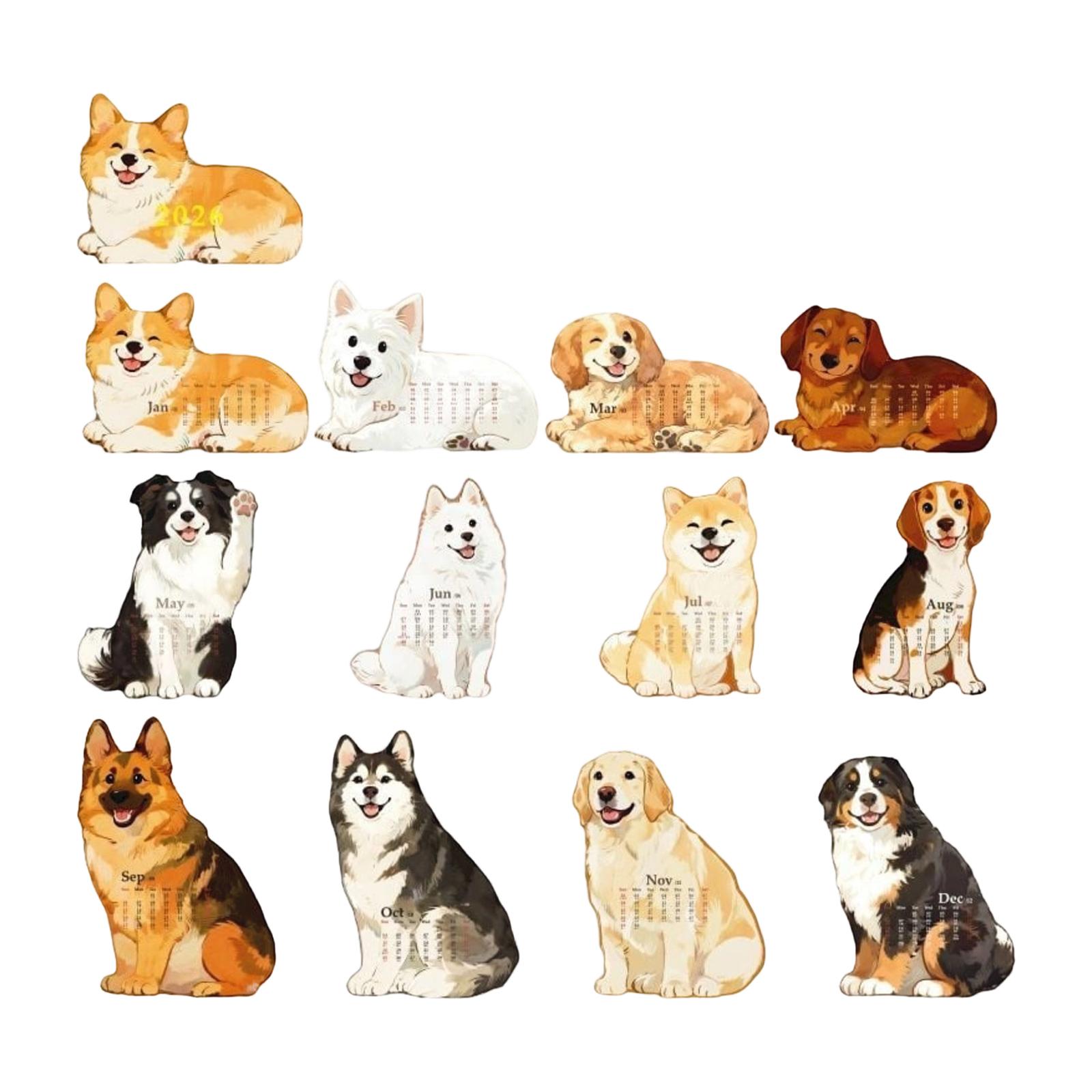 

2026 Чарівний 3D Календар з Ілюстраціями Домашніх Тварин, Милий Мультяшний Настільний Орнамент з Домашнім Улюбленцем, Дизайн Цуценяти One Size