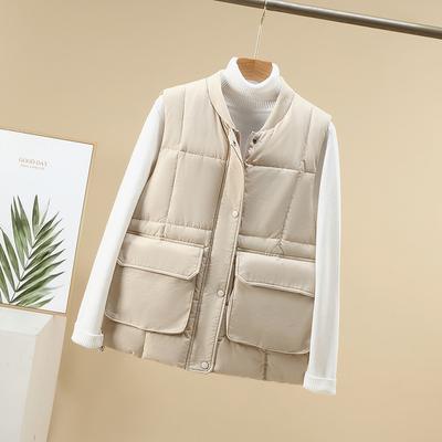 Gilet da donna autunno inverno suolo addensato outwear gilet in cotone imbottito con colletto alla coreana senza maniche