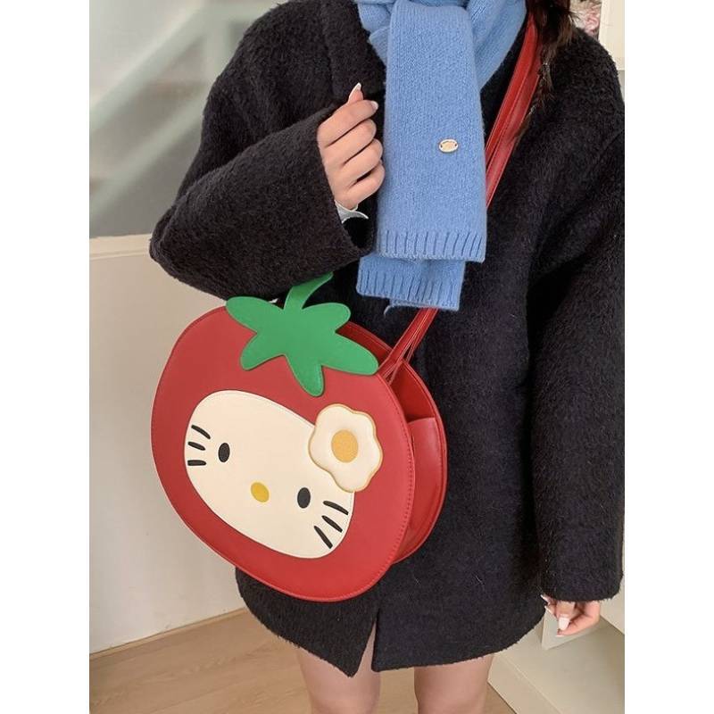 Tomato Hello Kitty Tote Bag For Women And Men With Padded Shoulder Straps And Storage Functionality