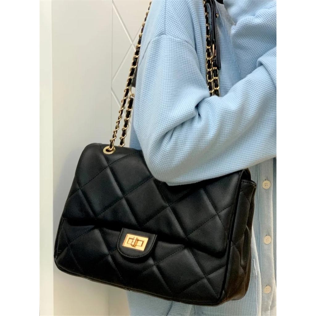 Premium Small Perfume Style Diamond Lattice Chain Armpit Bag Female Large Capacity Korean Version Of The Single Shoulder Crossbody Bag