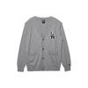 New Era MLB Logo Embroidered Single Button V-Neck Long Sleeve Sweater Unisex sweater Gray 13512334