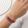 Woven Bracelet Handcrafted Red White Blue Patriotic Bracelet Adjustable American Flag Bracelet 4th of July Jewelry