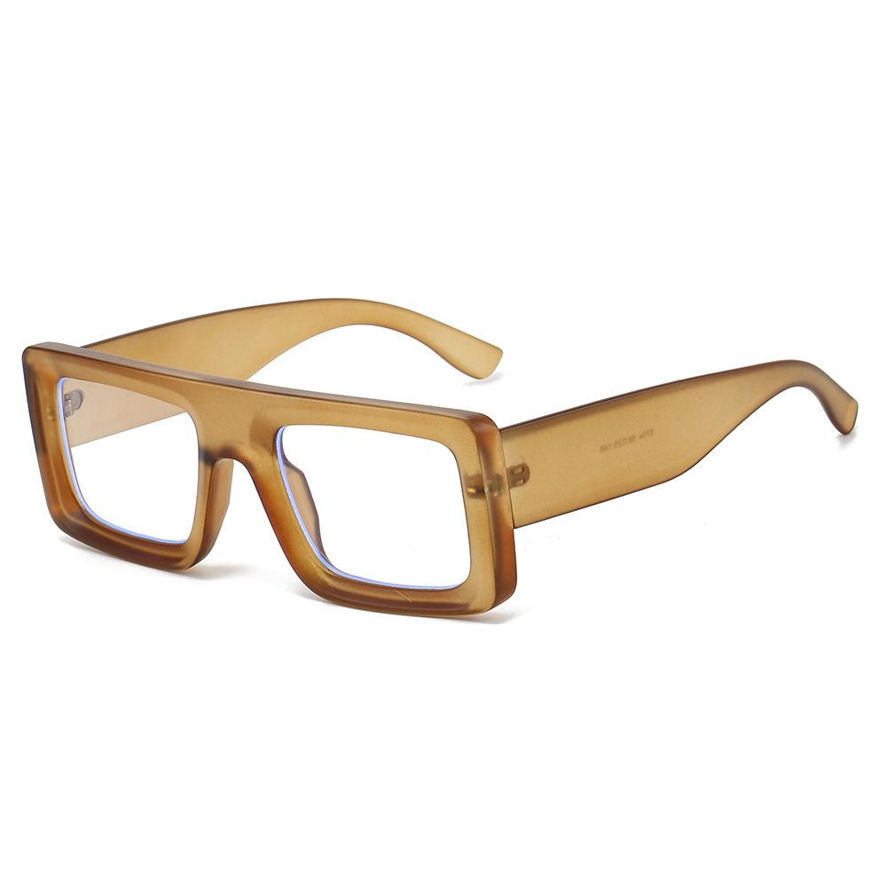 Ins New Square Thick Frame Anti Blue Light Glasses  Retro Leopard Print Anti Mobile Phone Computer Radiation Unisex Glasses