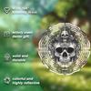 Metal Skull Wind Spinner - Intricate Engraved Design, Outdoor Hanging Decor for Garden and Patio, No Electricity Needed