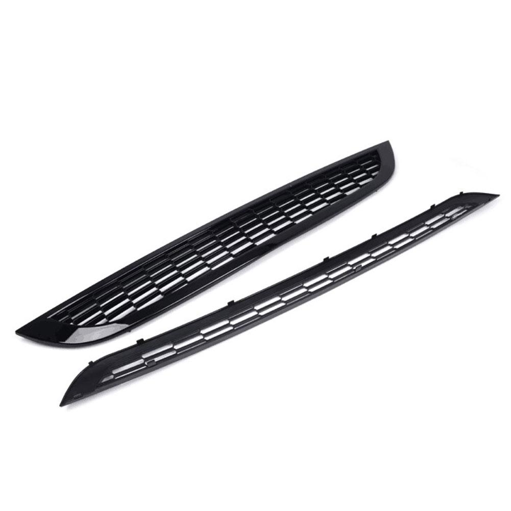 2Pcs Front Upper & Lower Grille Honeycomb Mesh Grille Cover Compatible With MINI One&COOPER R50 R52 R53 51137026202 51137133847 lzkpf00