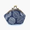 10.5cm Canvas Leaf Print Clasp Coin Purse - Handmade Retro Ladies' Clutch with Snap Closure