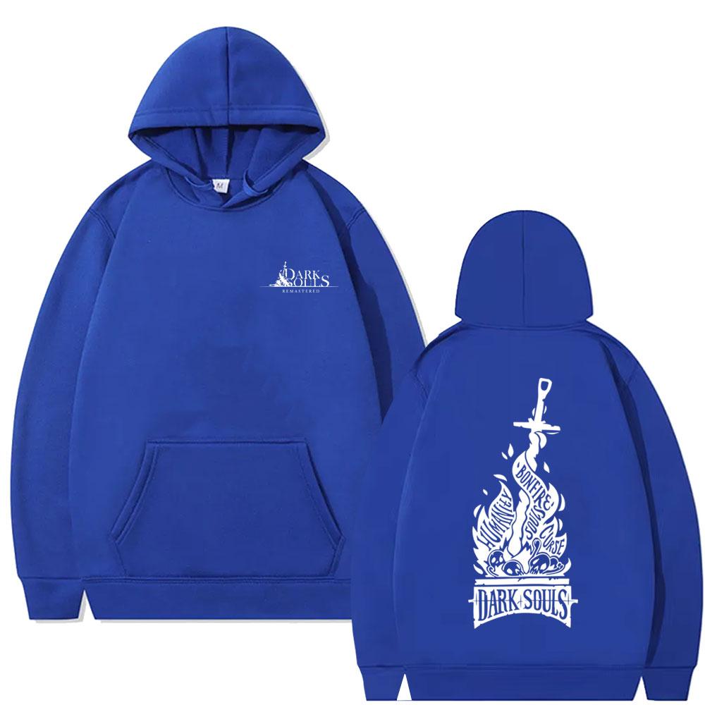 Sweat à capuche à imprimé double face Dark Souls Homme Femme Mode Gothique Rock Sweat à capuche Décontracté pour Homme