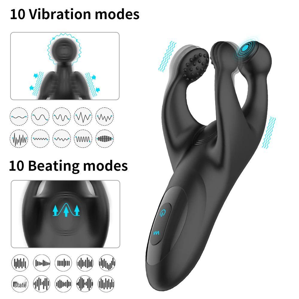 Odin Trident Vibrating Prostate Massager - Handheld Electric Anal Plug for Adults