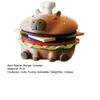Capybara Burger Untersetzer Set Niedlicher Hamburger Untersetzer mit Flaschenöffner und Aufbewahrungsschale Lustiger Tier-Themen-Untersetzer für Getränke Kaffee Tee Tischdekoration