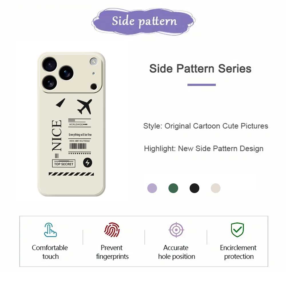 For iPhone 17 Pro Max Case Boarding Ticket Pattern Printing Straight Edge TPU Phone Back Cover