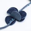 45R 71290134 Leather Pansy Beads/Leather Cord Necklace Indigo blueUsed