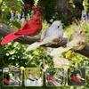 1pcs Simulated small bird with gold powder feathers, green plants, garden greening decoration, artistic bird .