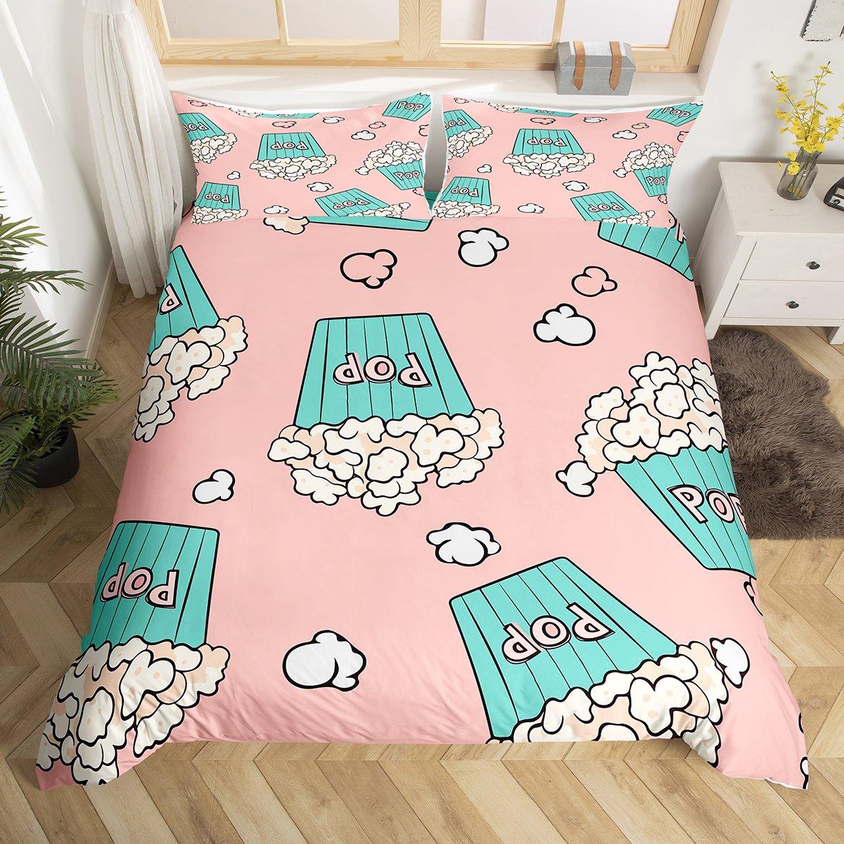 

Comforter Homewish Pink Cartoon Popcorn For Kidsmovie Lover Bedding Setretro Film Cinema Bed Set Comforter (quilt)-EU Single(135*200cm)3pcs
