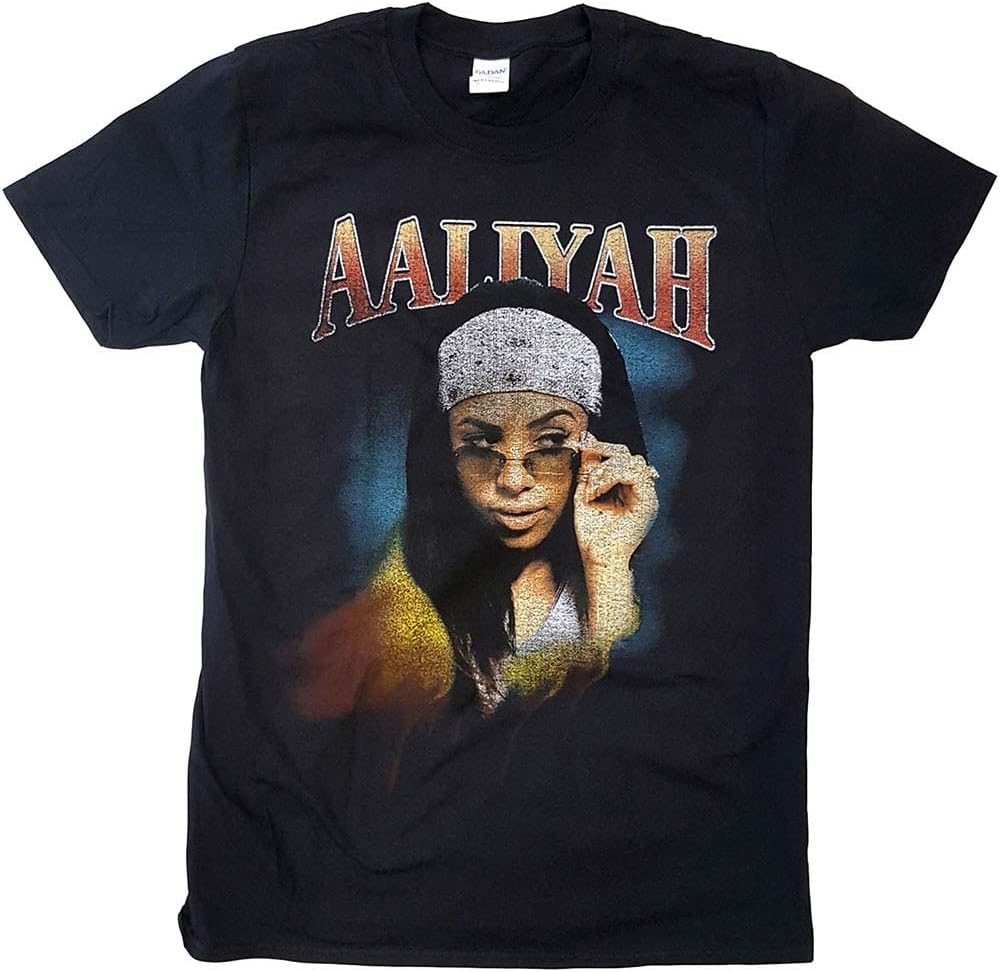 Aaliyah portrait print T-shirt