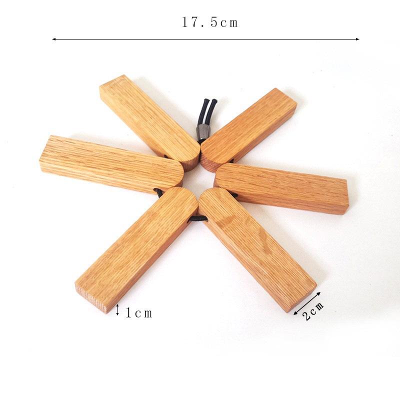 

Wood Insulated Blanking Pot Cushion Creative Walnut Place Mat Plate Mat Bowl Pot Cushion Foldable Household Kitchen Pot Cushion L