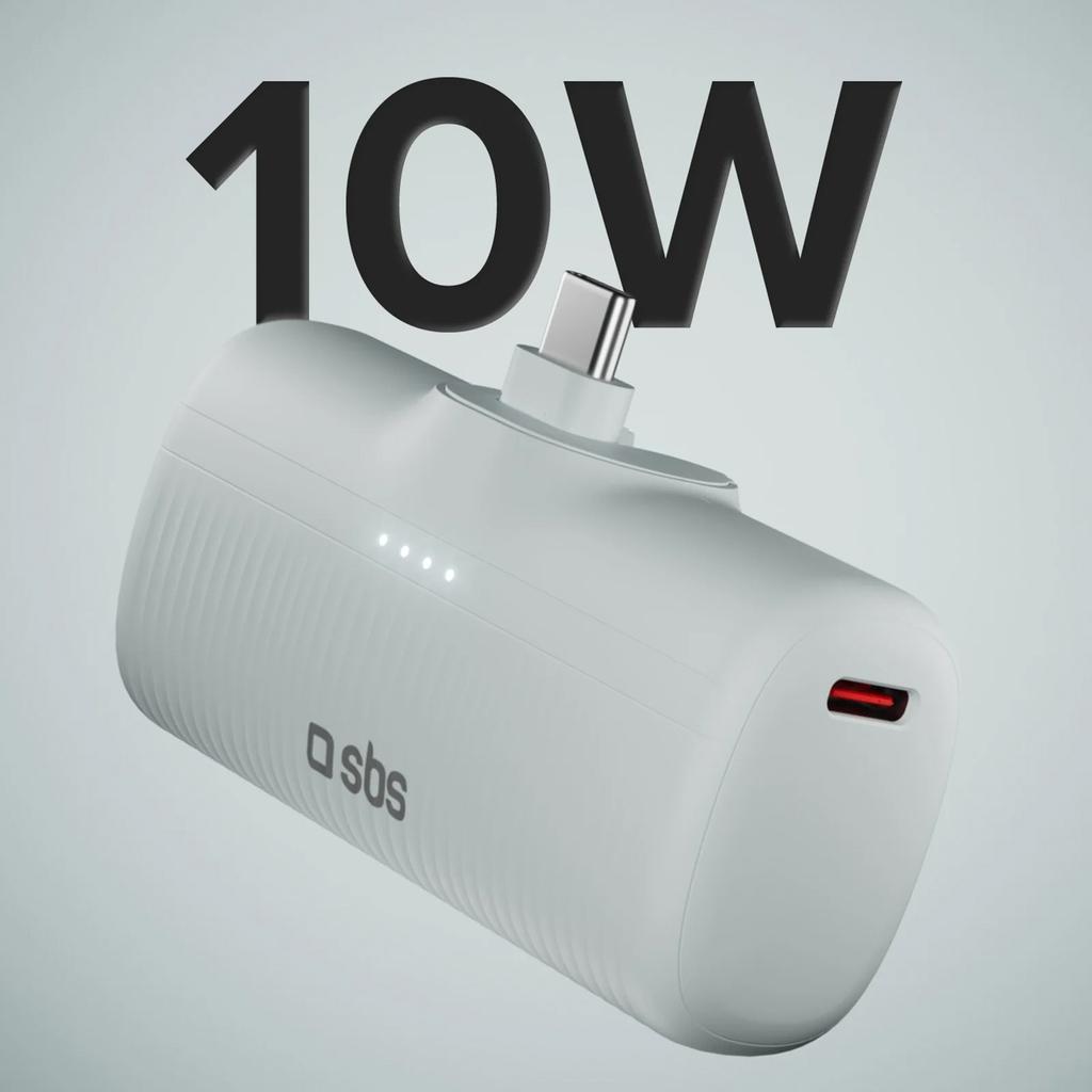 Powerbank EcoPower 5000 mAh 10W with Built-in USB-C Port - Gray