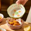 6-inch Flower Shaped Ceramic Salad Bowl Air Fryer Bowl Kitchen Dessert Snack Plate Household Baked Rice And Fruit Bowl