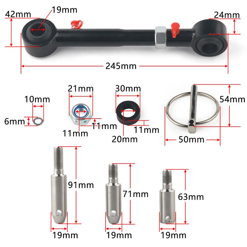 2.5"- 6" Front Sway Bar Links Quicker Disconnect System Kit for Jeep Wrangler JK 2007-2018 Adjustable Upgrade Swaybar Lifts