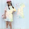 Girls Animal Print Dress Short Sleeve Round Neck Loose Fit Lightweight Casual Summer Dress for Kids