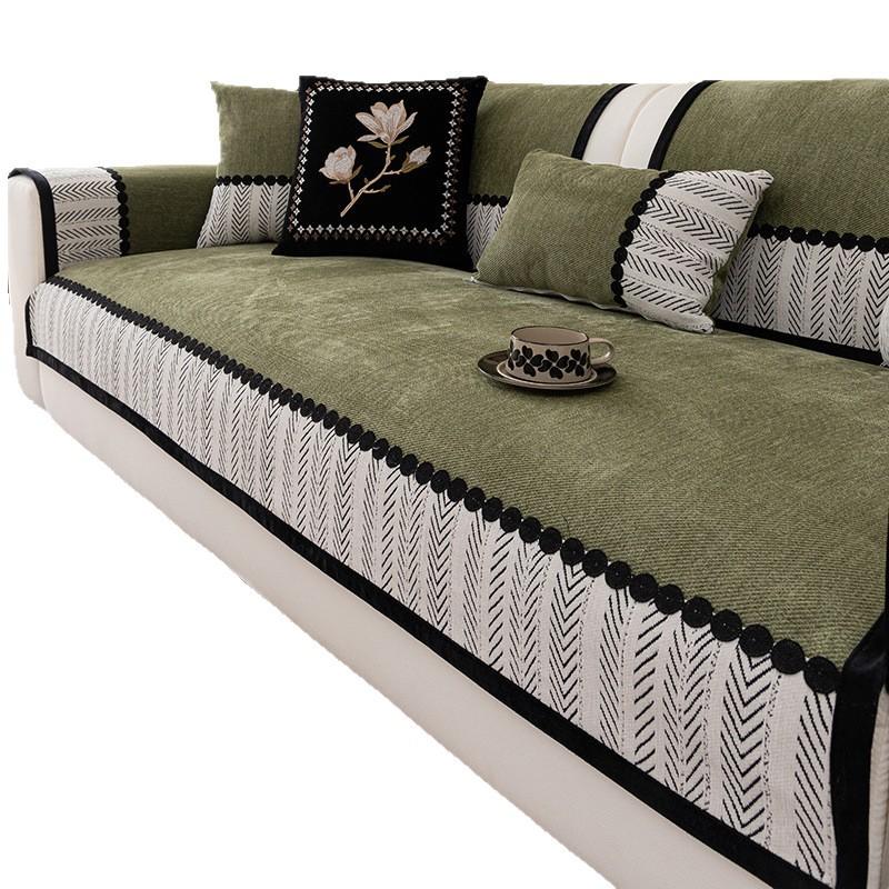 High End Sofa Cushion New Four Season Universal Straight Seat Cushion Fixed Non Slip Leather Sofa Cover Cloth Towel