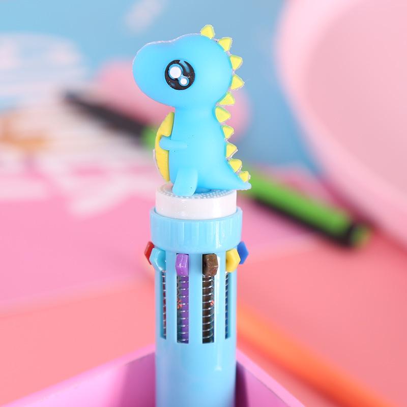 Adorable Multi-Color Korean Dinosaur Ballpoint Pen, 0.5mm Black Ink
