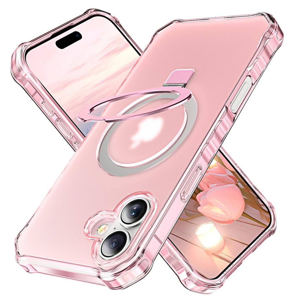 Für iPhone 17 Hülle Kompatibel mit MagSafe Matt Ständer Hybrid Handyhülle Kleine Wellenkante