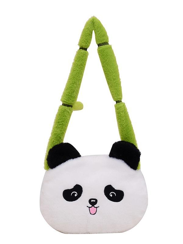New Flower Panda Doll Plush Bag Children's Versatile Grab Machine Doll Small Bag, Cute Panda Doll Diagonal Span
