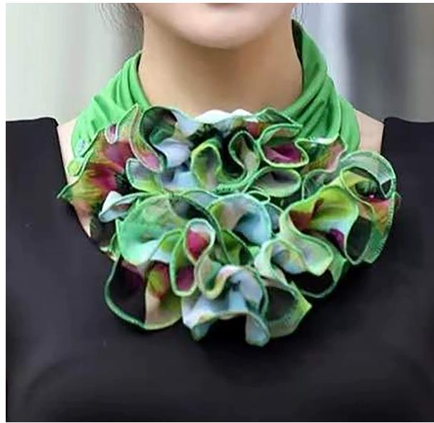 Colorblock-Schal: Damen Vier Jahreszeiten Warmer Blumen-Halswärmer – Modischer Koreanischer Stil, Vielseitiger Kragen.