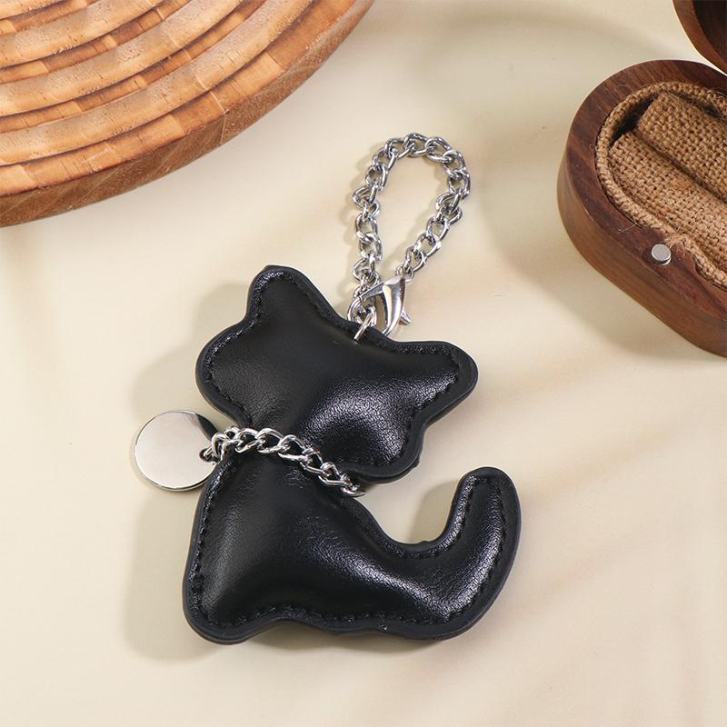 Pu Leather Cat Keychain Cute Animal Keyring Women Bag Charm Handbag Hanging Pendant Decoration Girl Gifts