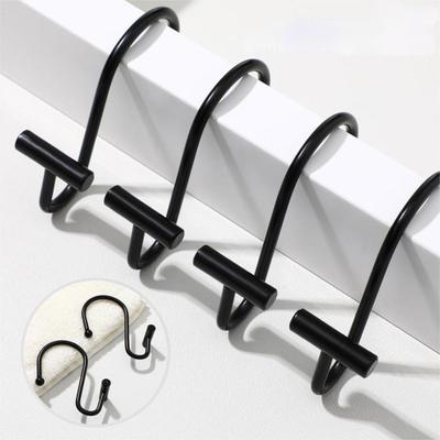 Yousheng 12Pcs Shower Curtain Hooks Rustproof Corrosion Resistant Strong Load-bearing S-Shaped Electroplated Shower Curtain Pole Hanger Hooks