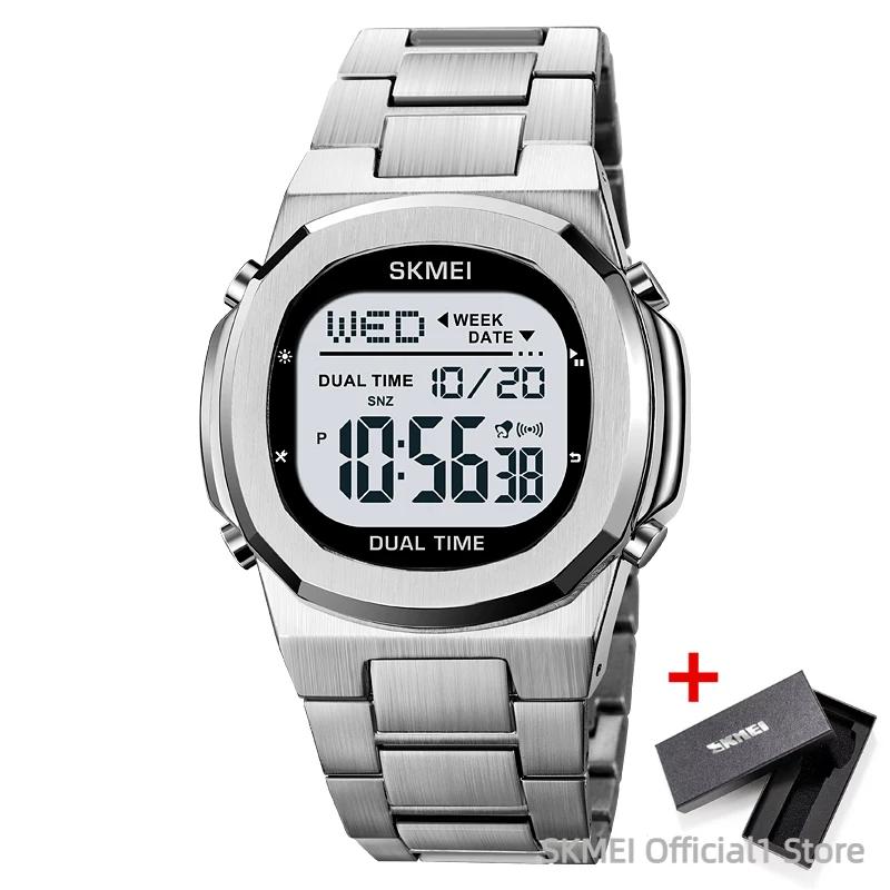 SKMEI 2004 Luxury Digital Watch for Men Sport Calendar Steel Waterproof Electronic Men Wristwatches Led Alarm Clock Reloj Hombre